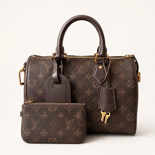 Louis Vuitton Speedy P9 Bandoulière 25 Coffee Bean Calfskin Monogram Handbag