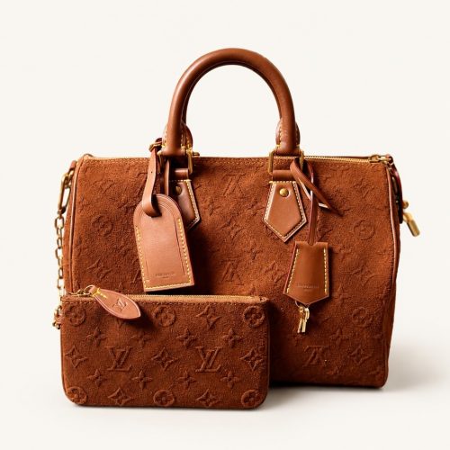 Louis Vuitton Speedy P9 Bandoulière 30 Brown Suede Monogram Bag