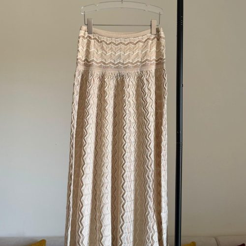 Missoni Beige Zigzag Knit Camisole & Midi Skirt Co-Ord Set