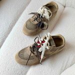 Miu Miu Gymnasium Mesh And Suede Sneakers In Beige