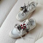 Miu Miu Gymnasium Mesh And Suede Sneakers In white