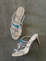 Rene Caovilla Caterina Mule 80 Multicolor Crystal Satin Sandals