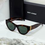 Saint Laurent SL M94 Tortoiseshell Acetate Cat-Eye Gold YSL Logo Sunglasses