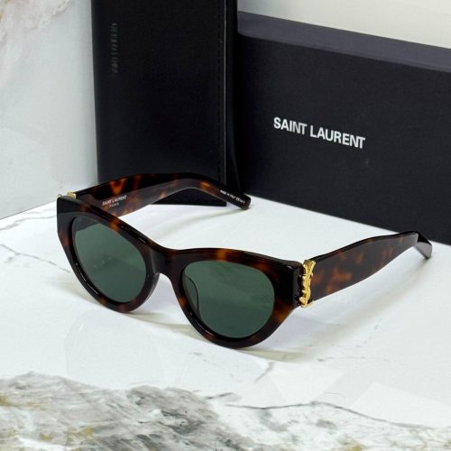 Saint Laurent SL M94 Tortoiseshell Acetate Cat-Eye Gold YSL Logo Sunglasses