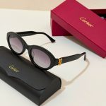 Cartier CT0588S-001 Oval Frame Black Sunglasses
