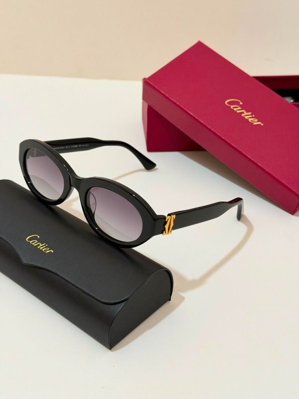 Cartier CT0588S-001 Oval Frame Black Sunglasses