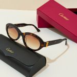 Cartier CT0588S-003 Oval Frame Tortoiseshell Sunglasses