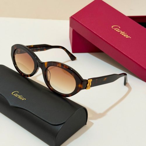 Cartier CT0588S-003 Oval Frame Tortoiseshell Sunglasses