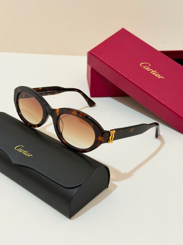 Cartier CT0588S-003 Oval Frame Tortoiseshell Sunglasses
