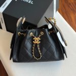 Chanel 25 Small Hobo Bag Black Caviar Leather