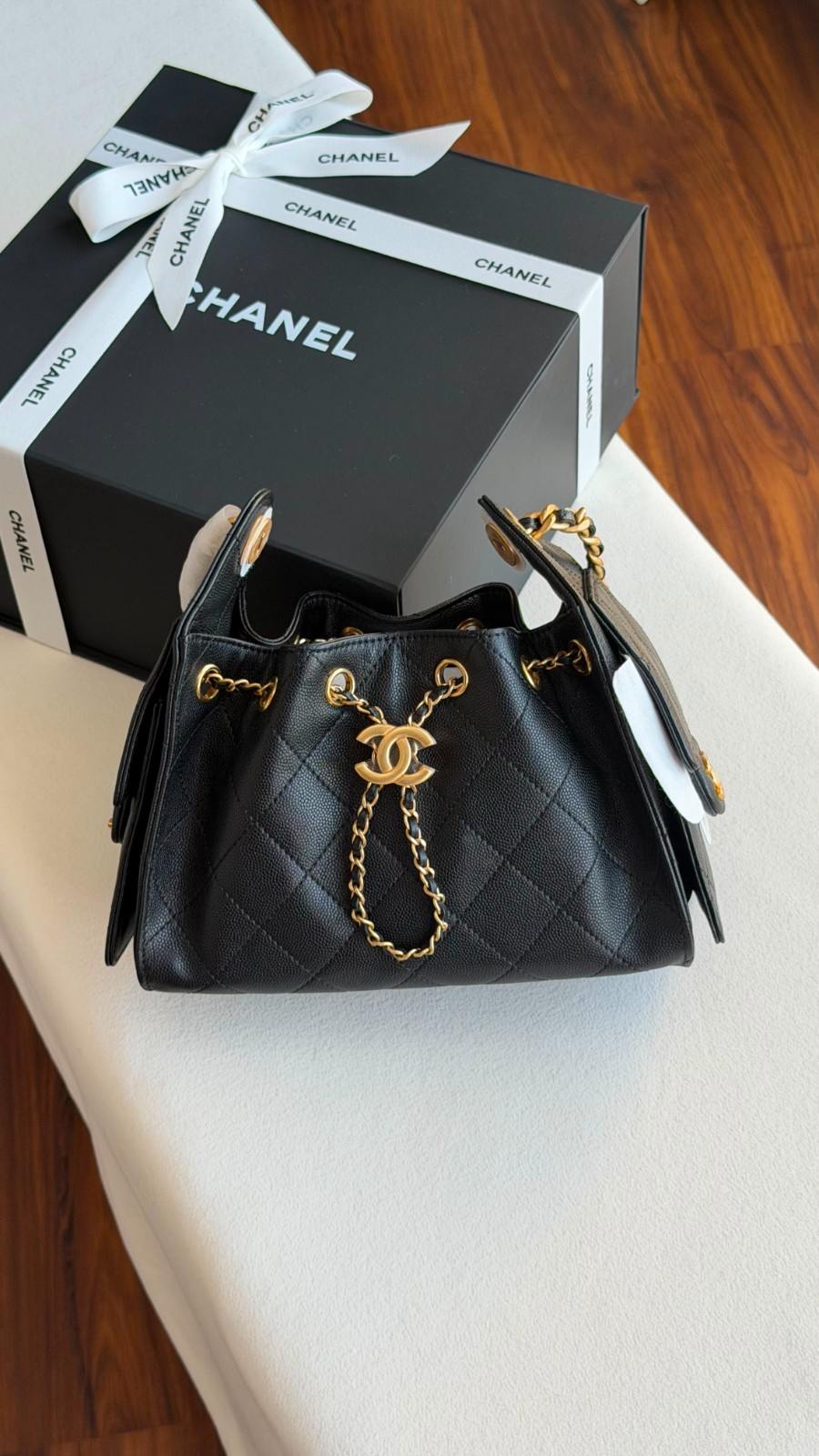 Chanel 25 Small Hobo Bag Black Caviar Leather Chanel 25 Small Hobo Bag Black Caviar Leather