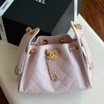 Chanel 25 Small Hobo Bag Light Pink Caviar Leather