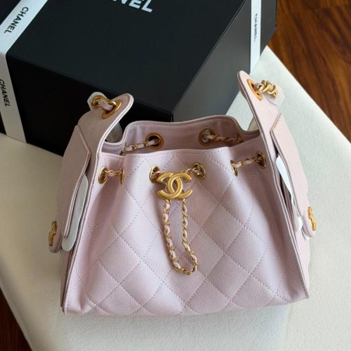 Chanel 25 Small Hobo Bag Light Pink Caviar Leather