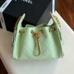 Chanel 25 Small Hobo Bag Pastel Mint Green Caviar Leather
