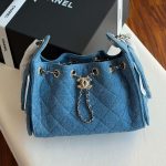 Chanel 25 Small Hobo Bag in Blue Washed Denim Quilted