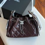 Chanel 25 Small Hobo Burgundy Calfskin Leather