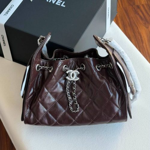 Chanel 25 Small Hobo Burgundy Calfskin Leather