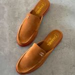 Chanel CC Logo Suede Calfskin Mules In Beige