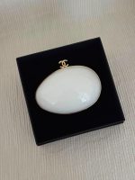 Chanel Egg Minaudiere Pearly White Resin Clutch Bag Gold hardware