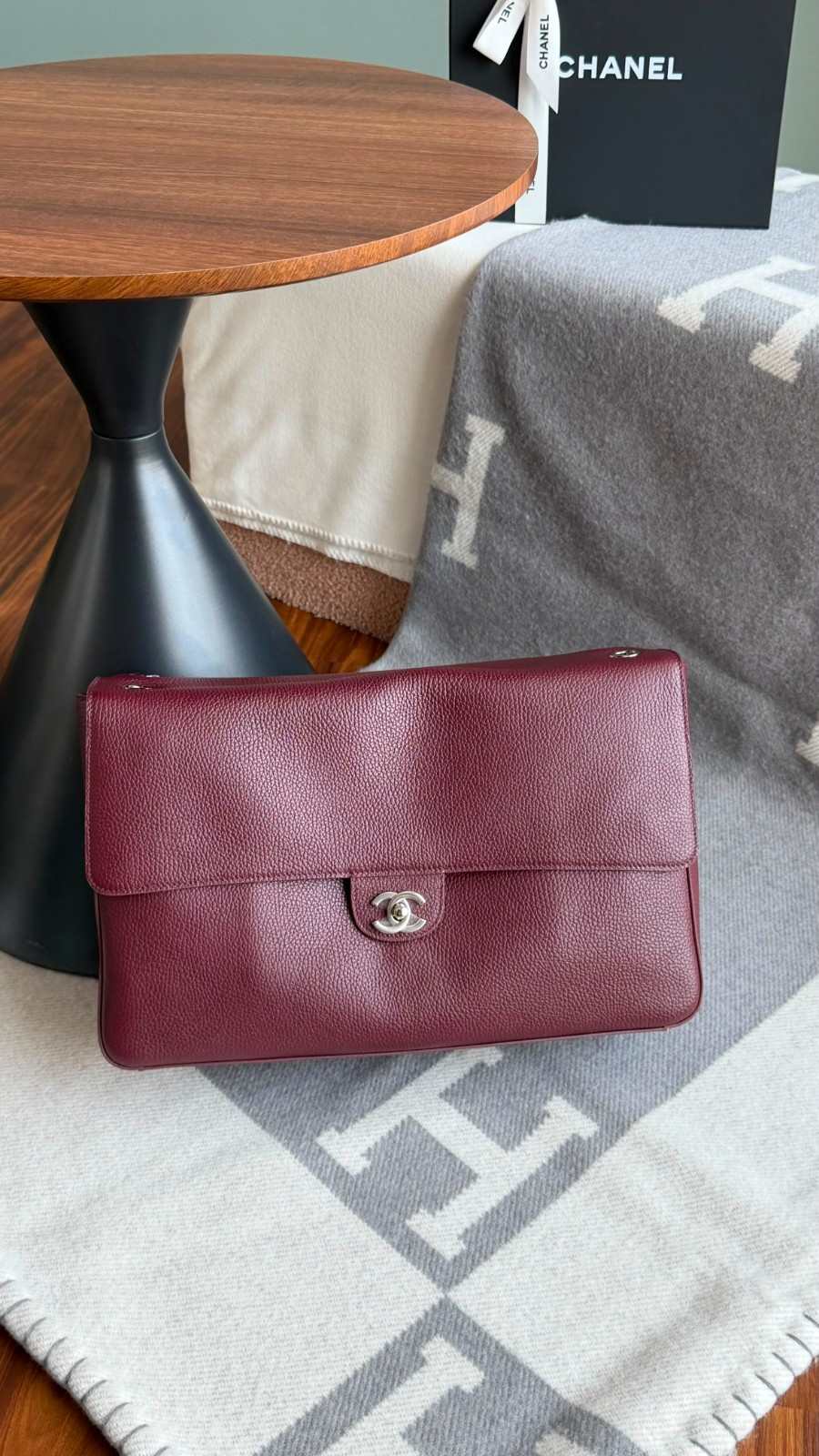 Chanel Souplissimo Maxi Flap Bag Burgundy Grained Calfskin Chanel Souplissimo Maxi Flap Bag Burgundy Grained Calfskin