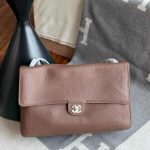 Chanel Souplissimo Maxi Flap Bag Light Brown Grained Calfskin