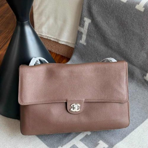 Chanel Souplissimo Maxi Flap Bag Light Brown Grained Calfskin