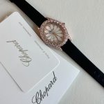 Chopard L'Heure Du Diamant Rose Gold Floral Diamond Leather Watch