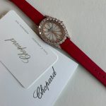 Chopard L’Heure Du Diamant Rose Gold Floral Diamond Red Leather Watch