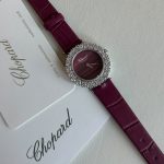 Chopard L'Heure Du Diamant Vibrant Burgundy Dial Diamond Set bezel Ladies Watch