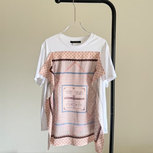 Louis Vuitton White Trunk Scarf Front T-shirt