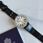 Piaget Limelight Gala 26MM Silver Diamond Bezel Black Strap Ladies Watch