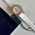 Piaget Limelight Gala Precious Sunset 26MM Pink Diamond Cut White Strap Ladies Watch