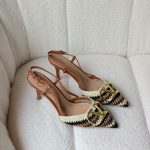 Valentino Garavani VLogo Signature Crochet Embroidered Slingback Pumps Multicolor