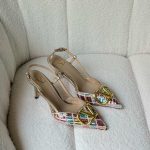 Valentino Garavani VLogo Signature Multicolour Sequined Beaded Slingback Pumps