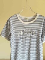 Celine Saint-Tropez 70s Jersey Striped Blue White T-Shirt