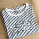 Celine Saint-Tropez 70s Jersey Striped Blue White T-Shirt