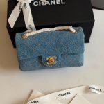 Chanel Mini Souplissimo Flap Bag Blue Denim GHW