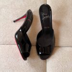Christian Louboutin Black Me Dolly 100MM Patent Mules