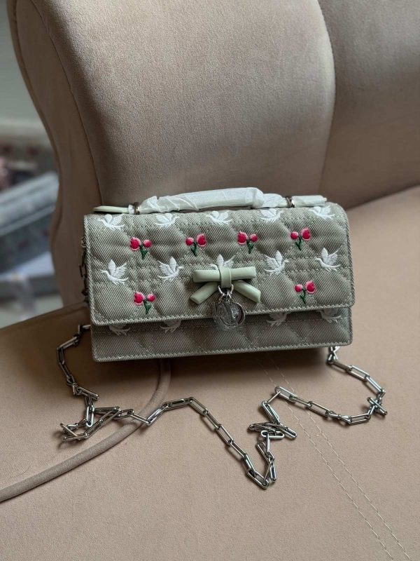 Dior Dioramour My Dior Mini Bag Blue Cannage Denim Doves & Roses