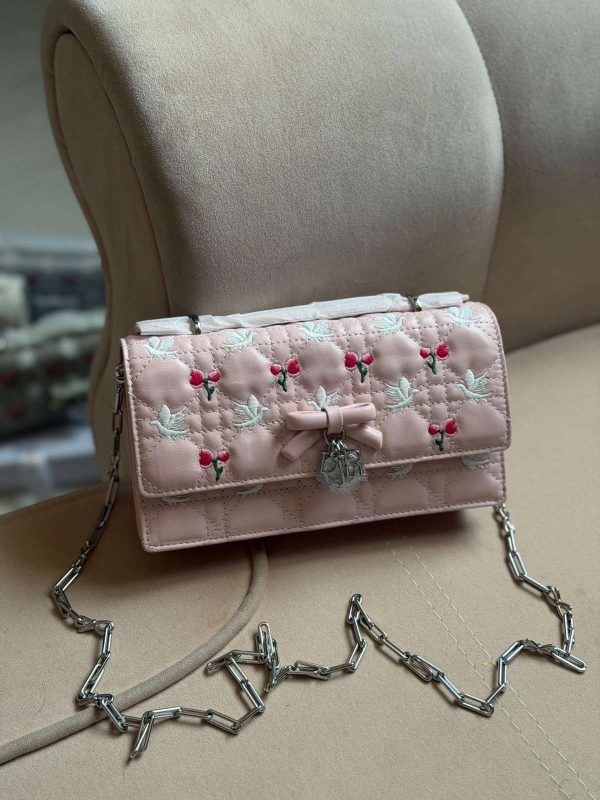 Dior Dioramour My Dior Mini Bag Pink Cannage Lambskin Doves & Roses