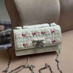 Dior Dioramour My Dior Mini Bag White Cannage Lambskin Doves & Roses