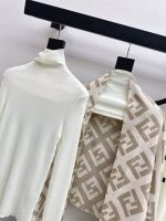 Fendi FF Monogram Knit Cardigan & Wide-Leg Pants Set