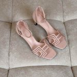 Hermes Joy 70 Beige Nude Suede & Mesh H-Cutout Sandals