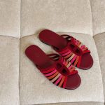 Hermes Noria Red Suede Straps Flat Sandals