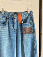 Louis Vuitton Stonewashed Monogram Patch Boot-Cut Jeans