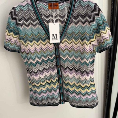 Missoni Multicolor Zigzag Knit Cardigan & Long Skirt Set