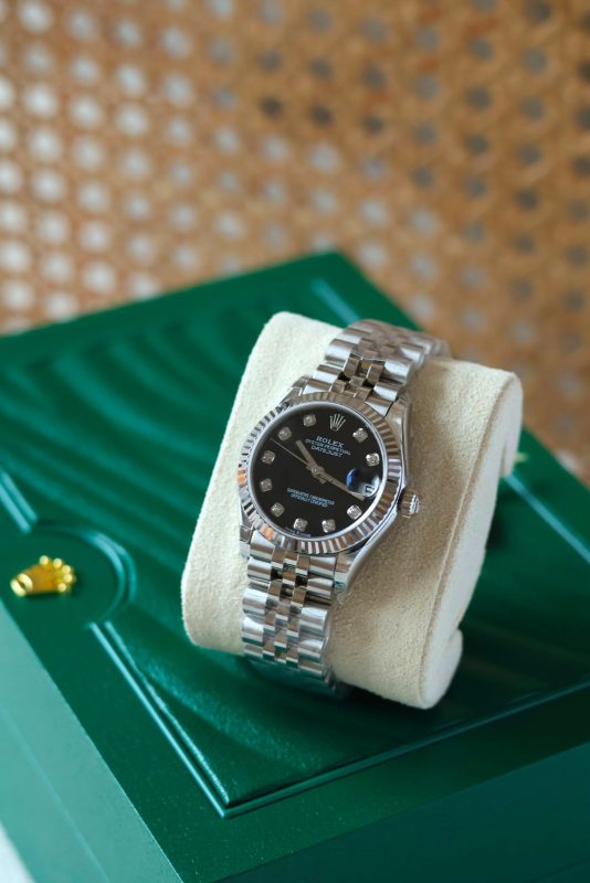 Rolex Datejust 31mm Black Diamond Dial Ladies Watch