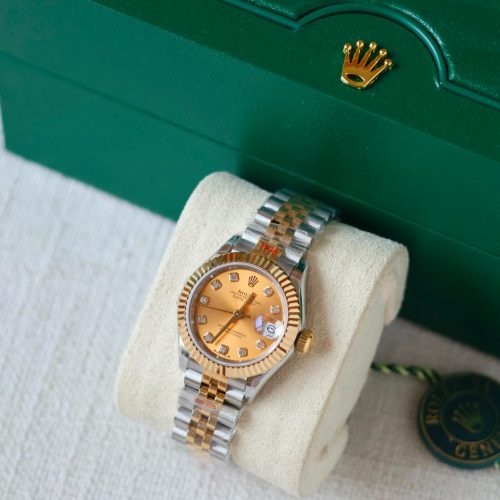 Rolex Datejust 31mm Two-Tone Champagne Diamond Dial Fluted Bezel Ladies Watch