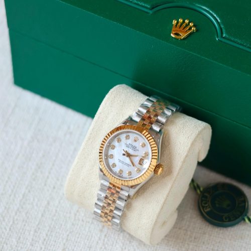 Rolex Datejust 31mm White Mother Of Pearl MOP Diamond Dial Ladies Watch