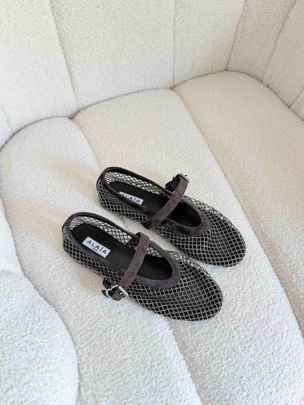 Alaia mesh mary jane ballet flats in brown Alaia mesh mary jane ballet flats in brown